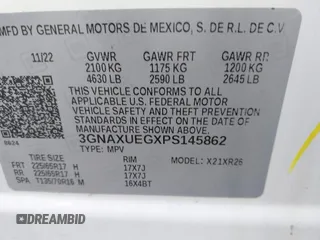 2023 Chevrolet Equinox LT с VIN 3GNAXUEGXPS145862, выставлен на аукционе IAAI как лот 42346785 с пробегом 60 608 миль миль и . История ставок и продаж доступна на DreamBid. Изображение 9.