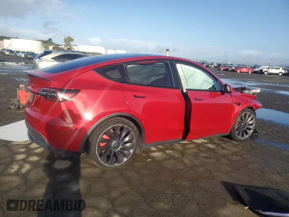 2021 Tesla Model Y Performance z VIN 5YJYGDEF8MF276050, wystawiony jako Copart lot #49314585 z przebiegiem 35 479 mil mil oraz Szkoda całkowita • Salvage title. Historia ofert i sprzedaży dostępna na DreamBid. Obrazek 3.