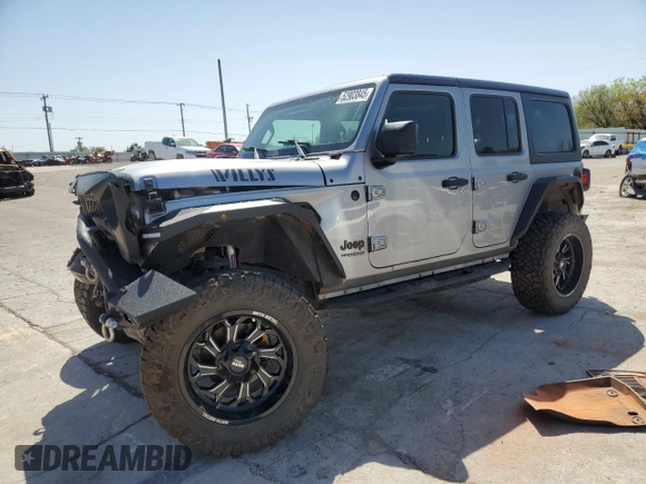 2021 Jeep Wrangler Unlimited Willys z VIN 1C4HJXDN6MW590786, wystawiony jako Copart lot #52903845 z przebiegiem Nie podano mil oraz Szkoda całkowita • Salvage title. Historia ofert i sprzedaży dostępna na DreamBid. Obrazek 1.