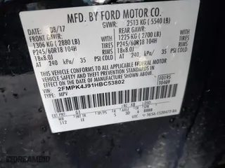 2017 Ford Edge SEL with VIN 2FMPK4J91HBC53802, listed as a IAAI auction lot 41804575 with 76,482 mi miles. Bid and sale history available at carsss.com. Image 9.