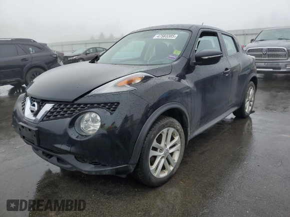 2016 Nissan Juke S with VIN JN8AF5MV0GT654855, listed as a Copart auction lot 47583385 with 113,628 mi miles and Salvage Title. Bid and sale history available at carsss.com. Image 1.