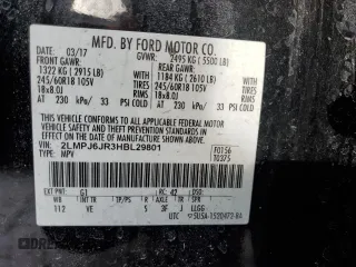2017 Lincoln MKX Premiere with VIN 2LMPJ6JR3HBL29801, listed as a Copart auction lot 45424665 with 102,117 mi miles and Salvage Title. Bid and sale history available at carsss.com. Image 13.