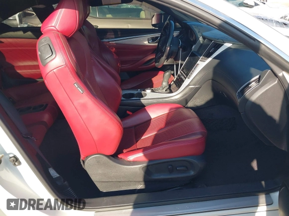 2017 Infiniti Q60 Red Sport 400 with VIN JN1FV7EL6HM701933, listed as a IAAI auction lot 41485664 with 72,496 mi miles and . Bid and sale history available at carsss.com. Image 5.