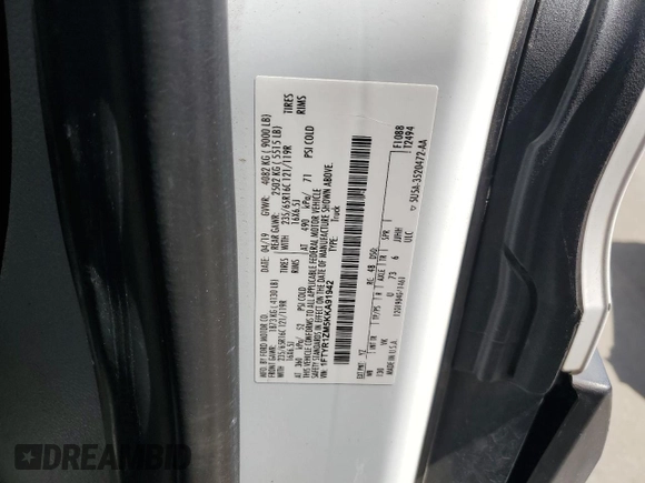 2019 Ford Transit with VIN 1FTYR1ZM5KKA91942, listed as a Copart auction lot 64148395 with 106,099 mi miles and Salvage title. Bid and sale history available at DreamBid. Image 13.