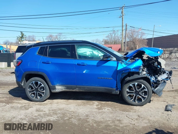 2022 Jeep Compass Limited with VIN 3C4NJDCB7NT185777, listed as a IAAI auction lot 41952891 with 28,820 mi miles and . Bid and sale history available at DreamBid. Image 13.