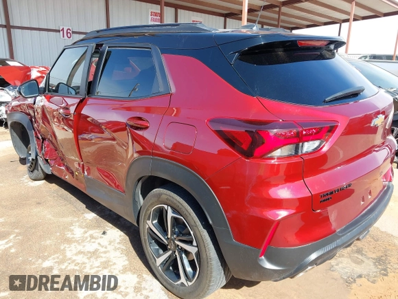 2023 Chevrolet TrailBlazer RS with VIN KL79MUSL4PB168116, listed as a IAAI auction lot 41889397 with 10,800 mi miles and . Bid and sale history available at DreamBid. Image 3.