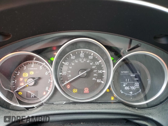 2016 Mazda CX-5 Sport with VIN JM3KE2BY0G0703866, listed as a Copart auction lot 43708185 with 186,790 mi miles and Salvage Title. Bid and sale history available at carsss.com. Image 9.