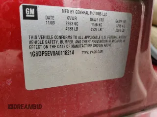 2010 Cadillac CTS Premium с VIN 1G6DP5EV0A0118214, выставлен на аукционе Copart как лот 54452455 с пробегом 149 915 миль миль и Списание • Salvage title. История ставок и продаж доступна на DreamBid. Изображение 12.