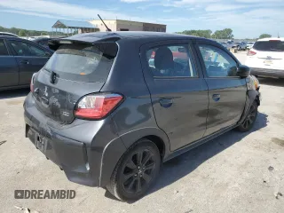 2024 Mitsubishi Mirage Black Edition with VIN ML32AWHJ5RH003144, listed as a Copart auction lot 63340375 with 80,712 mi miles and Salvage title. Bid and sale history available at DreamBid. Image 3.