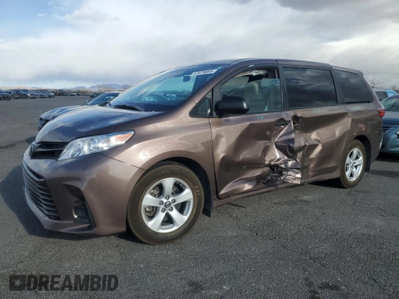 2019 Toyota Sienna L with VIN 5TDZZ3DC4KS976558, listed as a Copart auction lot 47475805 with 55,488 mi miles and Non Repairable. Bid and sale history available at carsss.com. Image 1.