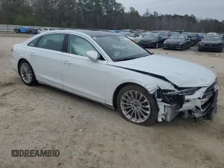 2021 Audi A8 with VIN WAU8DAF82MN021237, listed as a Copart auction lot 87891985 with 21,867 mi miles and Salvage Title. Bid and sale history available at carsss.com. Image 4.