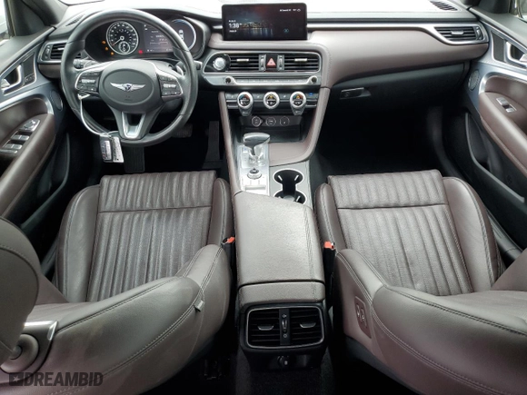 2022 Genesis G70 2.0T with VIN KMTG34TA7NU098009, listed as a Copart auction lot 79893804 with 42,195 mi miles and Salvage Title. Bid and sale history available at carsss.com. Image 8.