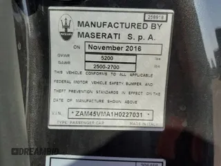 2017 Maserati GranTurismo Convertible Sport with VIN ZAM45VMA1H0227031, listed as a Copart auction lot 87000564 with 3,911 mi miles and Salvage Title. Bid and sale history available at carsss.com. Image 12.