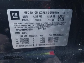 2017 Buick Encore Preferred с VIN KL4CJASB8HB215893, выставлен на аукционе IAAI как лот 41923657 с пробегом 138 045 миль миль и . История ставок и продаж доступна на DreamBid. Изображение 9.
