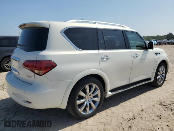 2014 Infiniti QX80 with VIN JN8AZ2NE5E9063225, listed as a Copart auction lot 56323385 with 172,135 mi miles and Clean title. Bid and sale history available at DreamBid. Image 3.