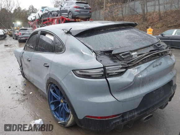 2022 Porsche Cayenne Turbo GT with VIN WP1BK2AY7NDA60391, listed as a IAAI auction lot 41666360 with 34,106 mi miles and . Bid and sale history available at DreamBid. Image 3.