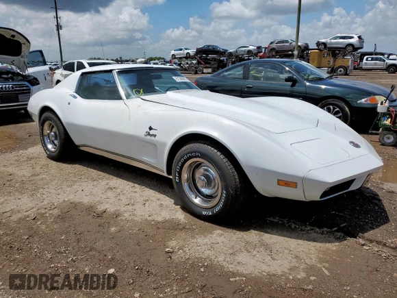 1974 Chevrolet Corvette with VIN 1Z37J4S419559, listed as a Copart auction lot 61386825 with 29,975 mi miles and Salvage title. Bid and sale history available at DreamBid. Image 4.