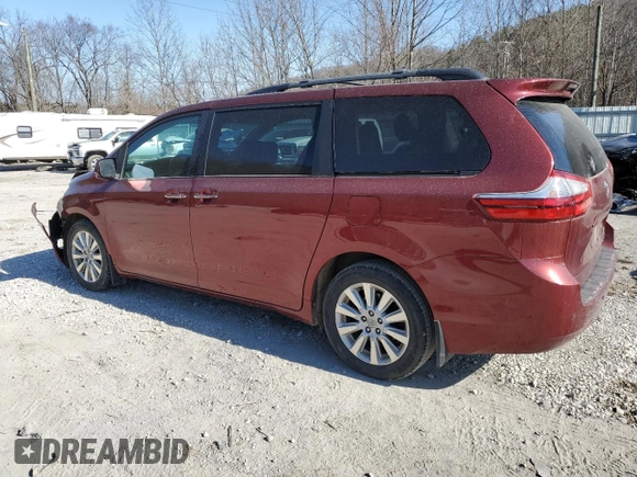 2015 Toyota Sienna Ltd with VIN 5TDDK3DCXFS101103, listed as a Copart auction lot 47593655 with 142,524 mi miles and Salvage Title. Bid and sale history available at carsss.com. Image 2.