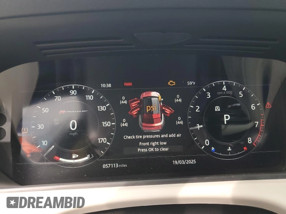 2019 Land Rover Range Rover Velar with VIN SALYM2EVXKA232618, listed as a Copart auction lot 43015965 with 57,113 mi miles and Clean Title. Bid and sale history available at DreamBid. Image 9.