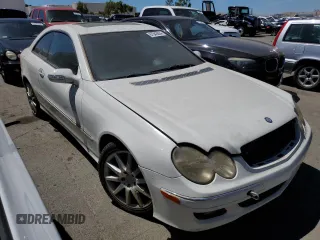 2007 Mercedes-Benz CLK 350 with VIN WDBTJ56H97F205410, listed as a Copart auction lot 57543504 with 86,283 mi miles and Salvage Title. Bid and sale history available at DreamBid. Image 4.