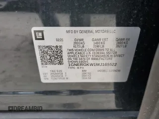 2021 Chevrolet Traverse LT Cloth with VIN 1GNERGKW1MJ165522, listed as a Copart auction lot 74802984 with 80,523 mi miles and Salvage Title. Bid and sale history available at carsss.com. Image 14.