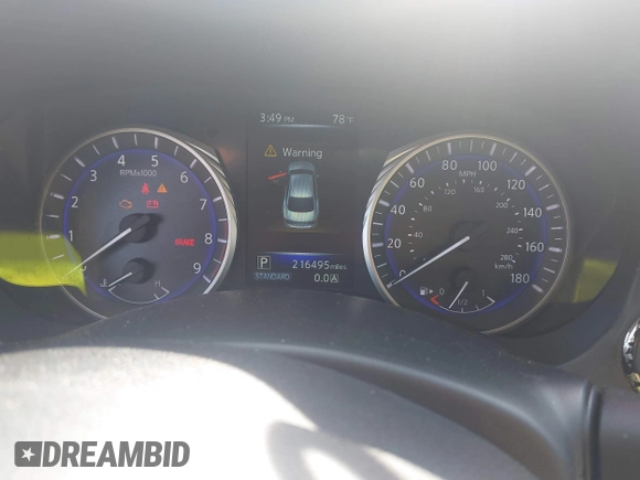 2015 Infiniti Q50 Premium with VIN JN1BV7ARXFM414391, listed as a IAAI auction lot 42245462 with 216,495 mi miles and . Bid and sale history available at DreamBid. Image 7.