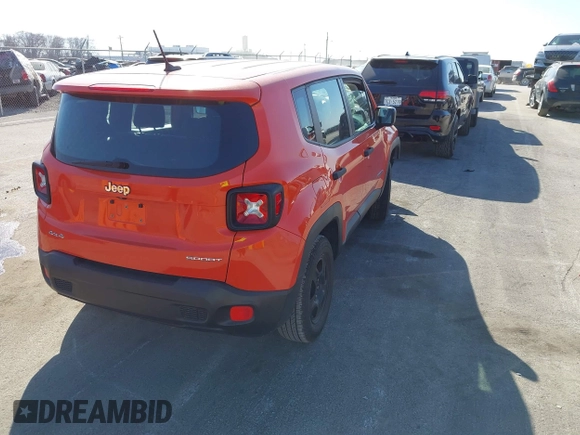 2017 Jeep Renegade Sport with VIN ZACCJBABXHPG35979, listed as a IAAI auction lot 41781553 with 71,265 mi miles and . Bid and sale history available at carsss.com. Image 4.