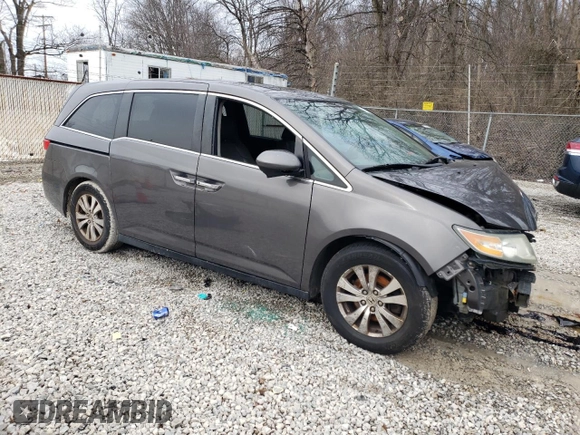 2014 Honda Odyssey EX-L with VIN 5FNRL5H67EB006410, listed as a Copart auction lot 47461745 with 133,774 mi miles and Salvage Title. Bid and sale history available at DreamBid. Image 4.