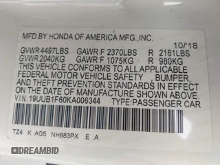 2019 Acura TLX w/A-Spec Pkg with VIN 19UUB1F60KA006344, listed as a IAAI auction lot 41429268 with 113,805 mi miles. Bid and sale history available at carsss.com. Image 9.