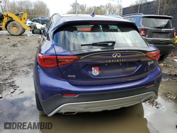2017 Infiniti QX30 Luxury with VIN SJKCH5CR0HA031183, listed as a Copart auction lot 37879374 with 72,275 mi miles. Bid and sale history available at carsss.com. Image 6.