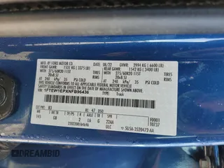 2022 Ford F-150 XL with VIN 1FTEW1EPXNFB96436, listed as a Copart auction lot 46792805 with Not provided miles and Salvage title. Bid and sale history available at DreamBid. Image 14.