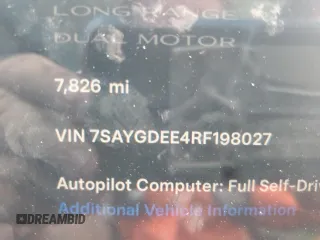 2024 Tesla Model Y Long Range with VIN 7SAYGDEE4RF198027, listed as a Copart auction lot 64008945 with 7,826 mi miles and Salvage title. Bid and sale history available at DreamBid. Image 9.