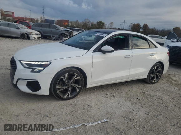 2022 Audi A3 Premium Plus with VIN WAUHUDGY0NA020919, listed as a Copart auction lot 78443844 with 38,825 mi miles and Salvage Title. Bid and sale history available at carsss.com. Image 1.