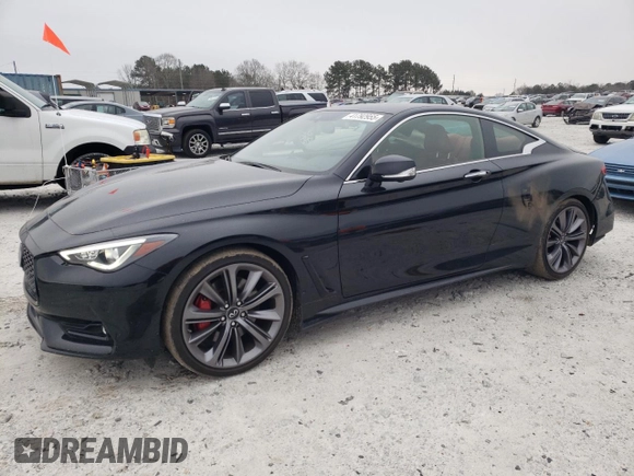 2022 Infiniti Q60 Red Sport 400 with VIN JN1FV7LL8NM680324, listed as a Copart auction lot 41792955 with 36,089 mi miles and Salvage title. Bid and sale history available at DreamBid. Image 1.