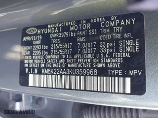 2019 Hyundai Kona SEL with VIN KM8K22AA3KU359968, listed as a IAAI auction lot 41210211 with 39,453 mi miles. Bid and sale history available at carsss.com. Image 9.