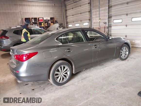 2015 Infiniti Q50 Premium with VIN JN1BV7AR6FM398836, listed as a IAAI auction lot 41836719 with 57,804 mi miles. Bid and sale history available at carsss.com. Image 4.