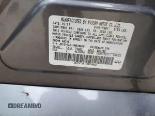 2017 Infiniti Q50 Premium with VIN JN1EV7AR1HM839806, listed as a Copart auction lot 57276245 with 128,332 mi miles and Clean title. Bid and sale history available at DreamBid. Image 12.