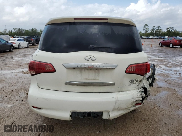 2012 Infiniti QX56 7-passenger with VIN JN8AZ2NF3C9517655, listed as a Copart auction lot 78241174 with 182,533 mi miles and Salvage Title. Bid and sale history available at carsss.com. Image 6.