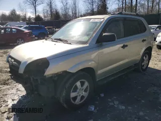 2008 Hyundai Tucson GLS with VIN KM8JM12B38U710247, listed as a Copart auction lot 46657445 with 196,651 mi miles and Salvage Title. Bid and sale history available at carsss.com. Image 1.