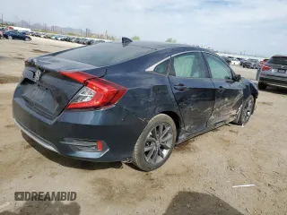 2021 Honda Civic Sedan EX with VIN 19XFC1F32ME013564, listed as a Copart auction lot 50662605 with 25,491 mi miles and Salvage Title. Bid and sale history available at carsss.com. Image 3.