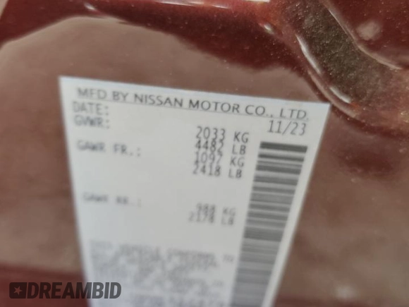 2024 Nissan Altima 2.5 SV with VIN 1N4BL4DWXRN352479, listed as a Copart auction lot 52413534 with 960 mi miles and Salvage Title. Bid and sale history available at carsss.com. Image 12.