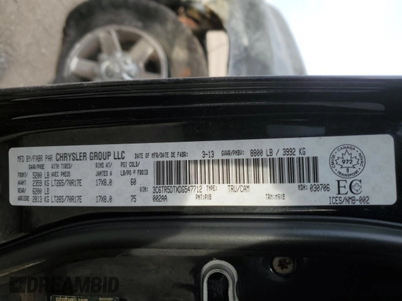 2013 Ram 2500 SLT z VIN 3C6TR5DTXDG547712, wystawiony jako Copart lot #43909505 z przebiegiem Nie podano mil oraz Szkoda całkowita • Salvage title. Historia ofert i sprzedaży dostępna na DreamBid. Obrazek 13.