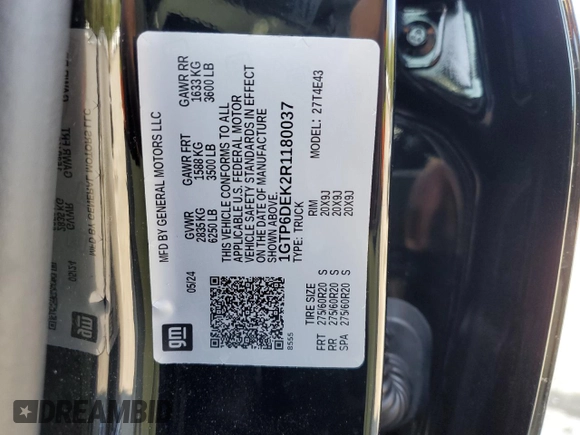 2024 GMC Canyon 4WD AT4 with VIN 1GTP6DEK2R1180037, listed as a Copart auction lot 71637264 with 7,565 mi miles and Salvage Title. Bid and sale history available at carsss.com. Image 14.