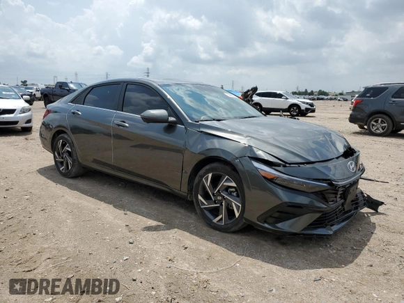 2024 Hyundai Elantra Limited with VIN KMHLP4DG8RU818133, listed as a Copart auction lot 54598175 with 13,647 mi miles and Salvage Title. Bid and sale history available at DreamBid. Image 4.