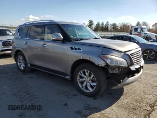 2012 Infiniti QX56 7-passenger with VIN JN8AZ2NE4C9020833, listed as a Copart auction lot 80353974 with 201,872 mi miles and Salvage Title. Bid and sale history available at carsss.com. Image 4.