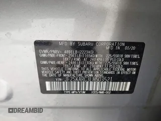 2020 Subaru Forester Special Sports with VIN JF2SKARC3LH503521, listed as a IAAI auction lot 42242029 with 63,808 mi miles and . Bid and sale history available at DreamBid. Image 8.