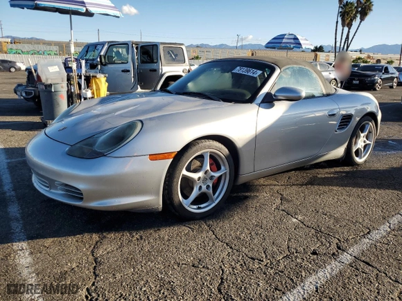 2003 Porsche Boxster S with VIN WP0CB29843U662463, listed as a Copart auction lot 78139614 with 102,109 mi miles and Salvage Title. Bid and sale history available at carsss.com. Image 1.
