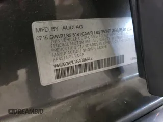 2016 Audi S4 Premium Plus with VIN WAUBGAFL1GA005642, listed as a Copart auction lot 79915864 with 43,534 mi miles and Salvage Title. Bid and sale history available at carsss.com. Image 12.