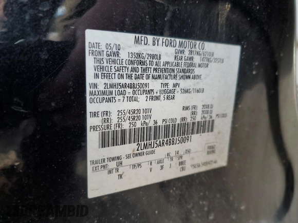2011 Lincoln MKT with VIN 2LMHJ5AR4BBJ50091, listed as a Copart auction lot 83451404 with Not Provided miles and Salvage Title. Bid and sale history available at DreamBid. Image 15.