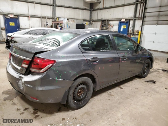 2013 Honda Civic Sdn LX with VIN 2HGFB2F58DH107884, listed as a Copart auction lot 50954465 with 136,336 mi miles and Salvage Title. Bid and sale history available at carsss.com. Image 3.